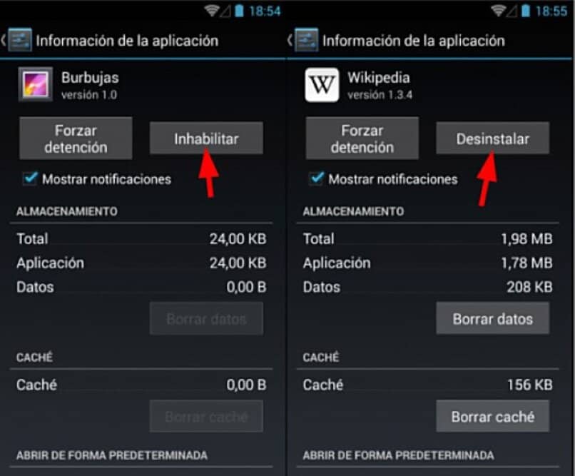 ajustes aplicaciones seleccionar
