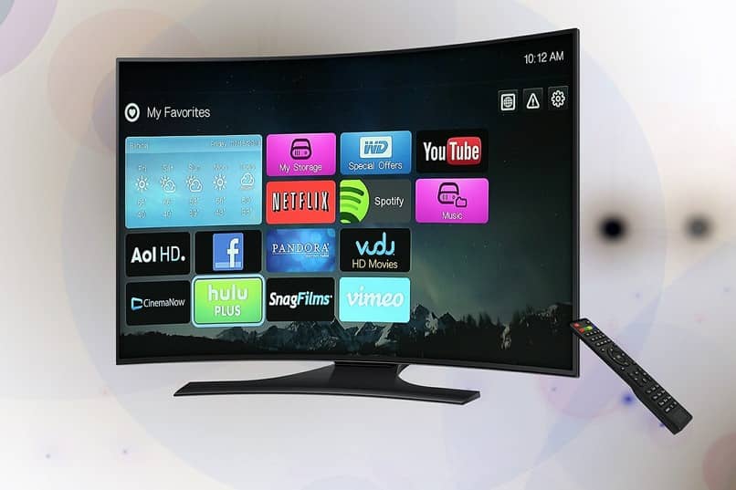 smart tv con diversas aplicaciones en su pantalla