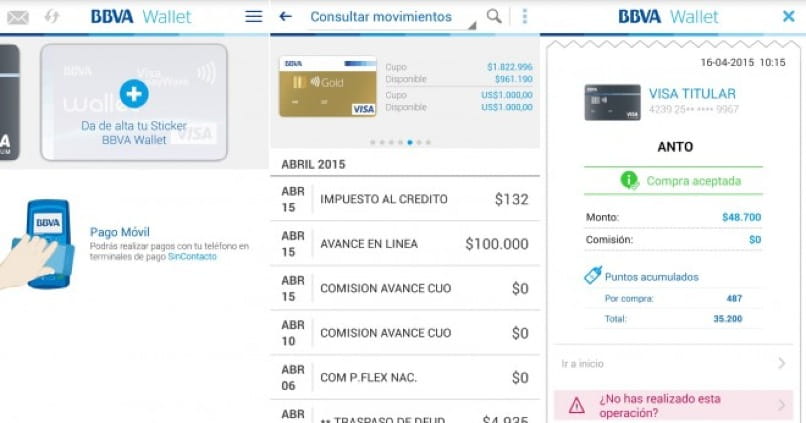 interfaz app bbva para windows phone