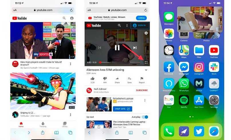 Ver videos en ventana flotante de iPhone