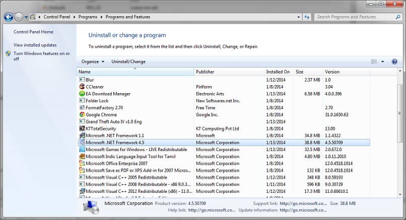 desinstalar version anterior de net framework e instalar actualizada