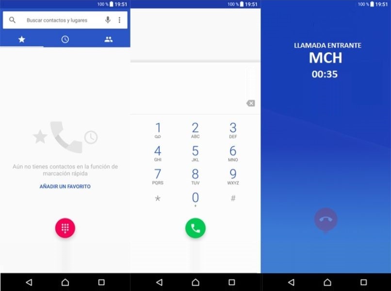 varias capturas pantallas android llamada entrante mch