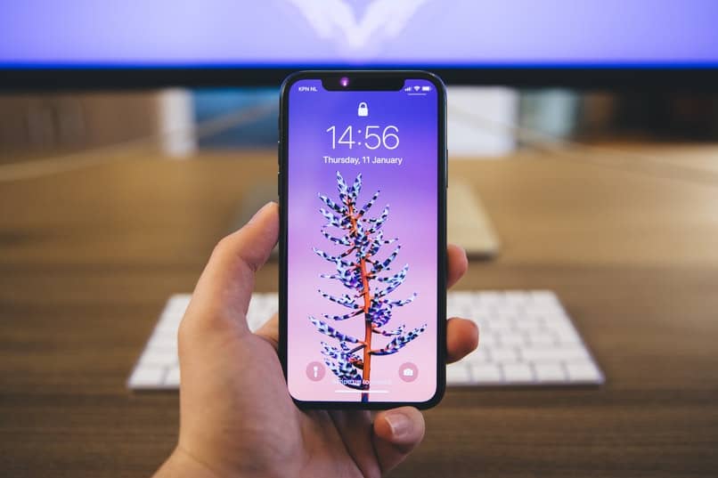 movil iphone x fondo de flor