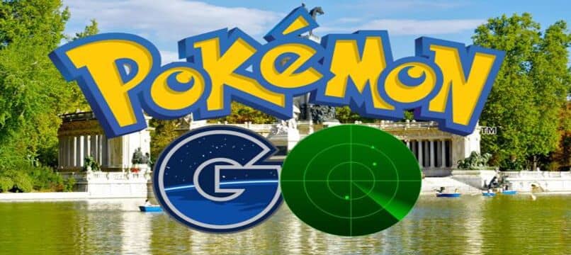 logo de pokemon go con radar debajo