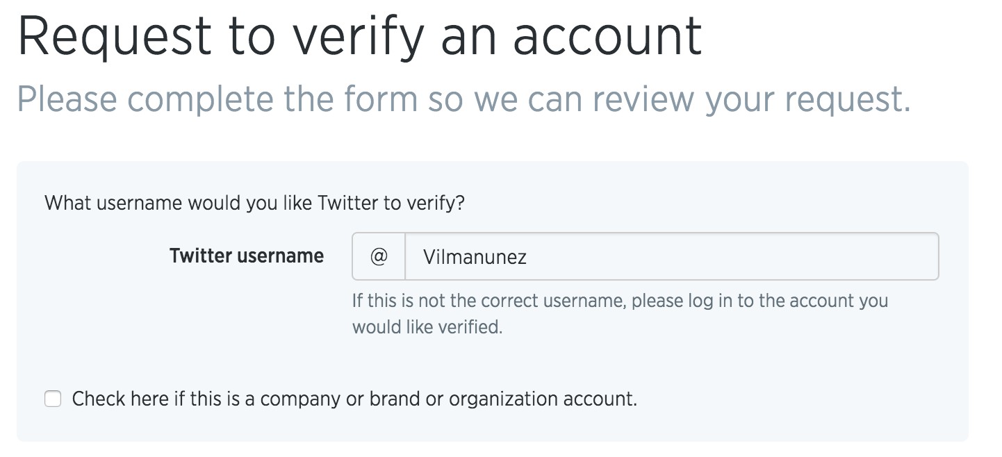 Verificar cuenta de Twitter