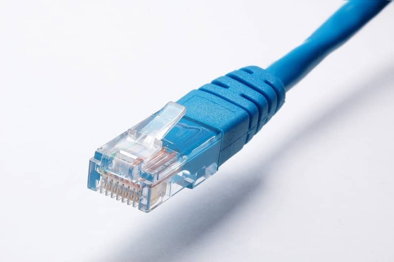 cable ethernet de color azul