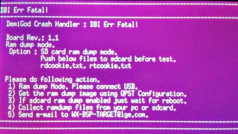 codigo error dbi err fatal