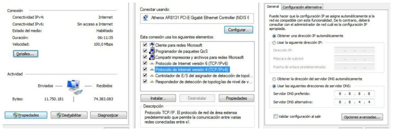 activar servidor dns