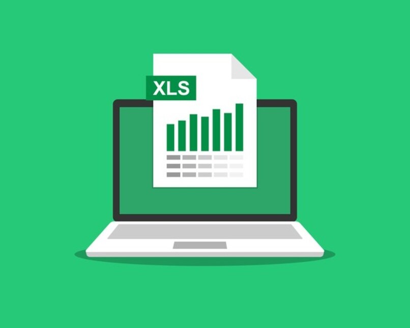 ilustracion de hojas de calculo en laptop