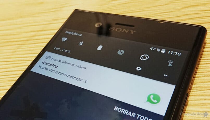 notificaciones entrantes de whatsapp en movil