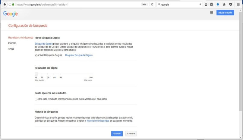 desactivar acceso paginas web