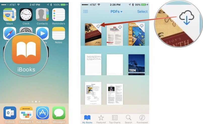 como descargar un pdf en iphone con ibooks