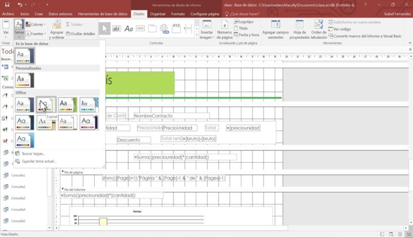 tamaño campos access