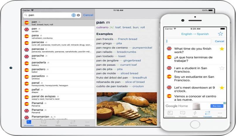 iphone diccionarios activar