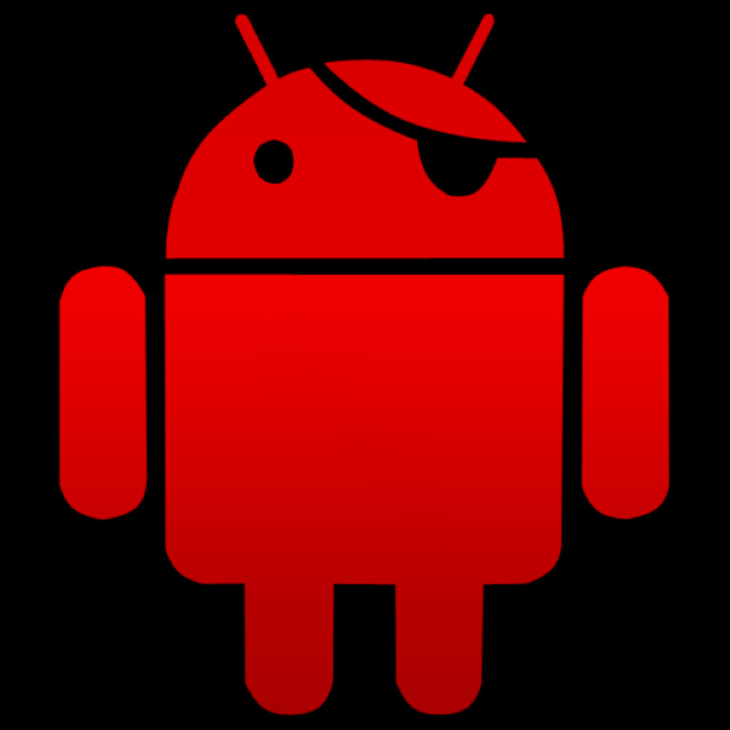 logo android con parche en rojo