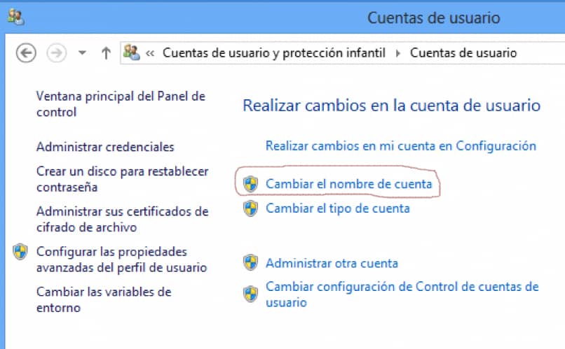cambio nombre usuario con panel control