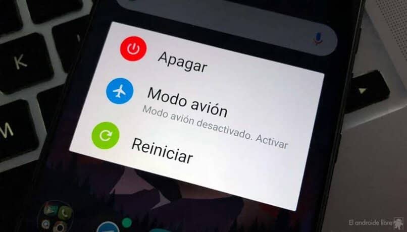 opciones modo avion cambiar