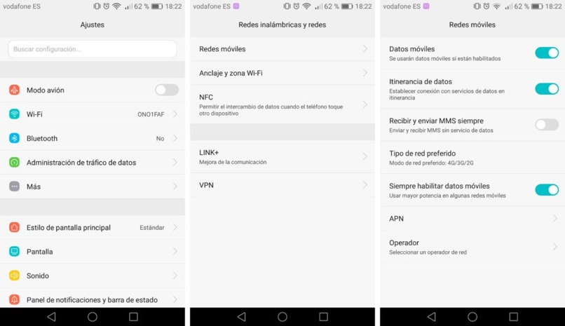 desactiva itinerancia datos