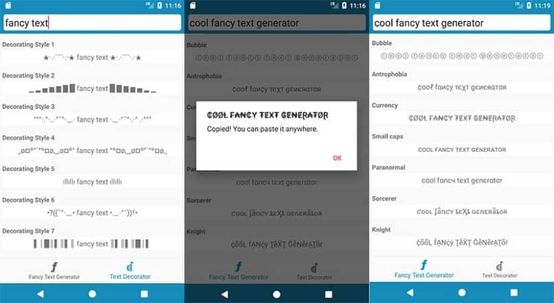 aplicacion cambio fuente cool fancy