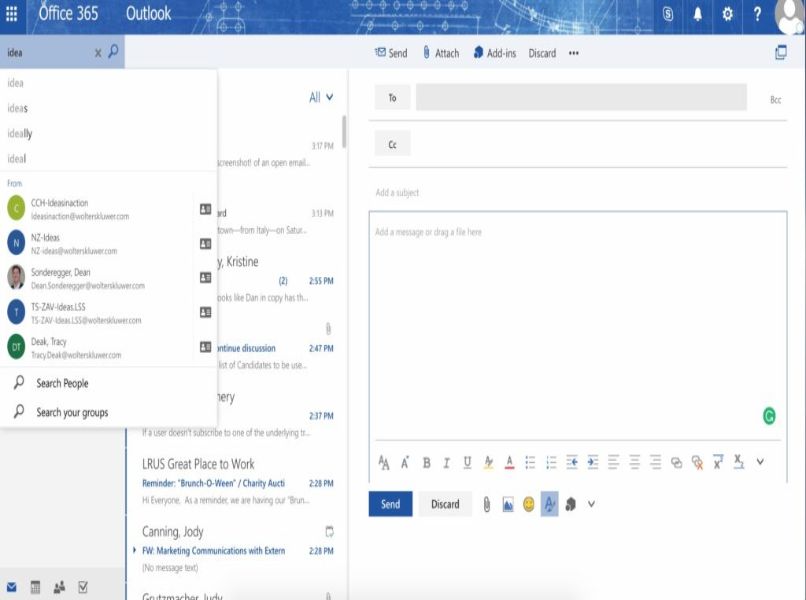 capture de pantalla ventana correo outlook