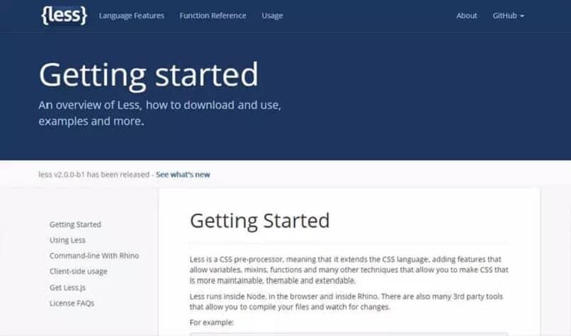 instalar archivos less