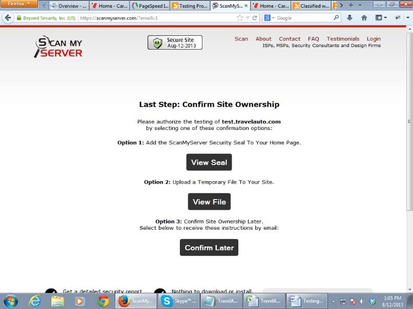 scanner my server sitios web