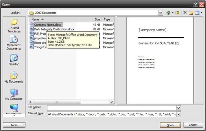como obtener vista previa de word