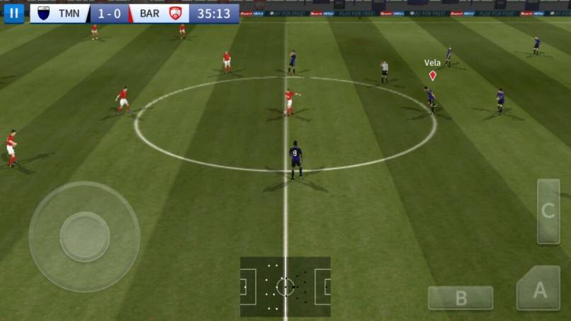 juego dream league soccer 16 en funcionamiento