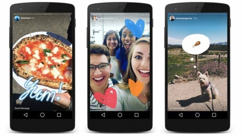 moviles con historias de instagram en sus pantallas