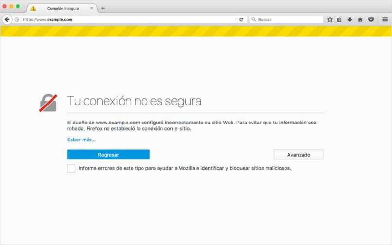 mensaje de certificado ssl sin https navegador web