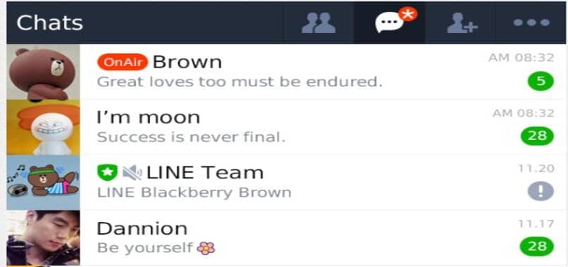 mensajes contactos llamadas stickers