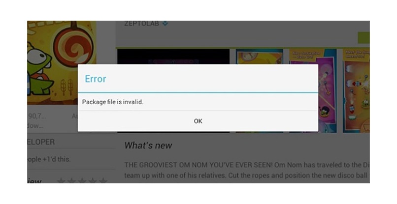 error ventana google play