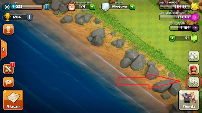 cargar la aldea en clash of clans