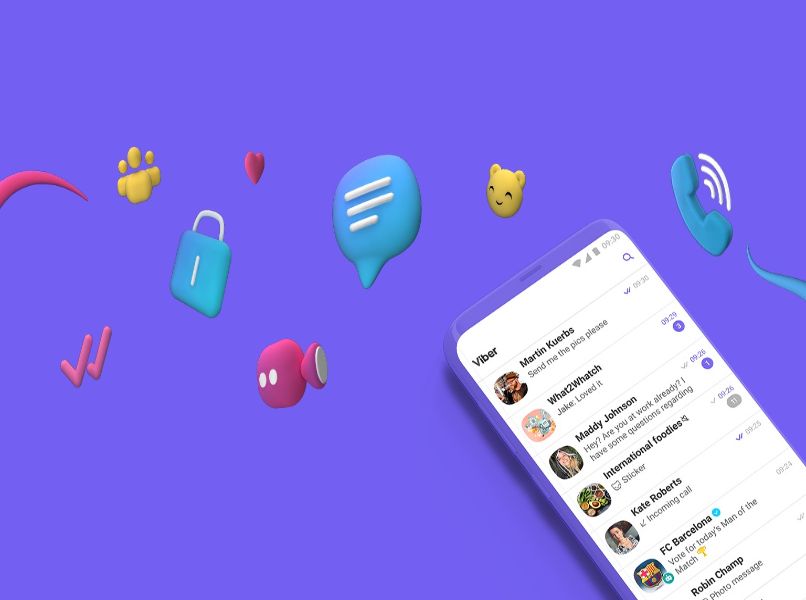 chat viber movil android icono llamada mensaje candado personas emojis
