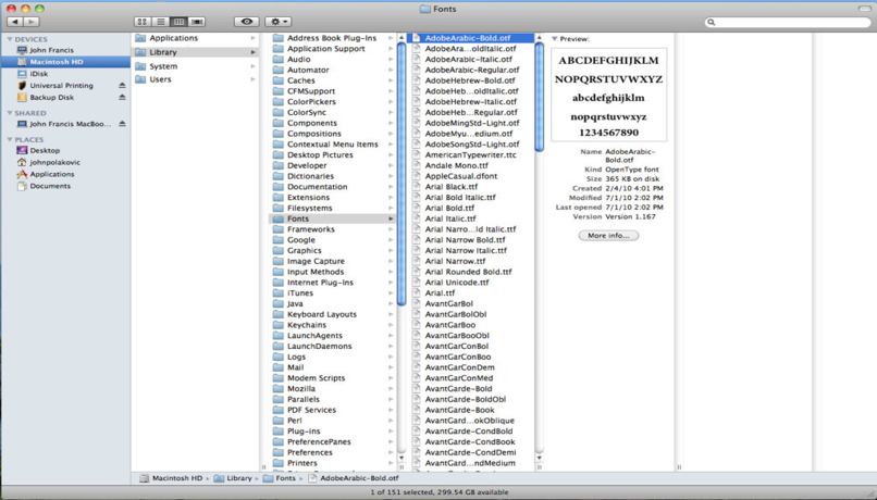 instalar tipo letras mac