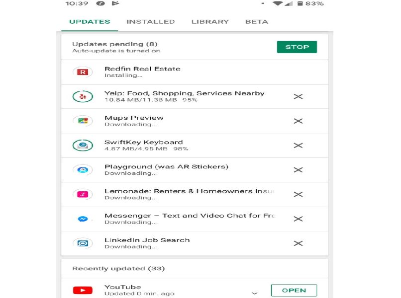 capture pantalla configuracion lista descargas multiples play store fondo blanco