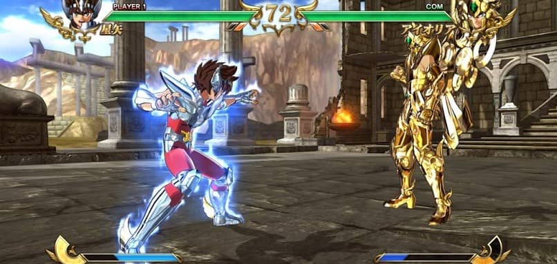 seiya enfrentandose a caballero dorado