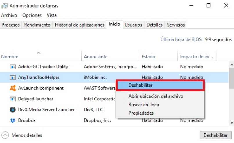 indicaciones deshabilitar estado