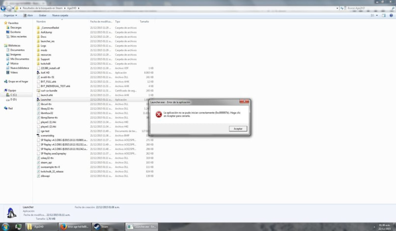 error programas windows 7