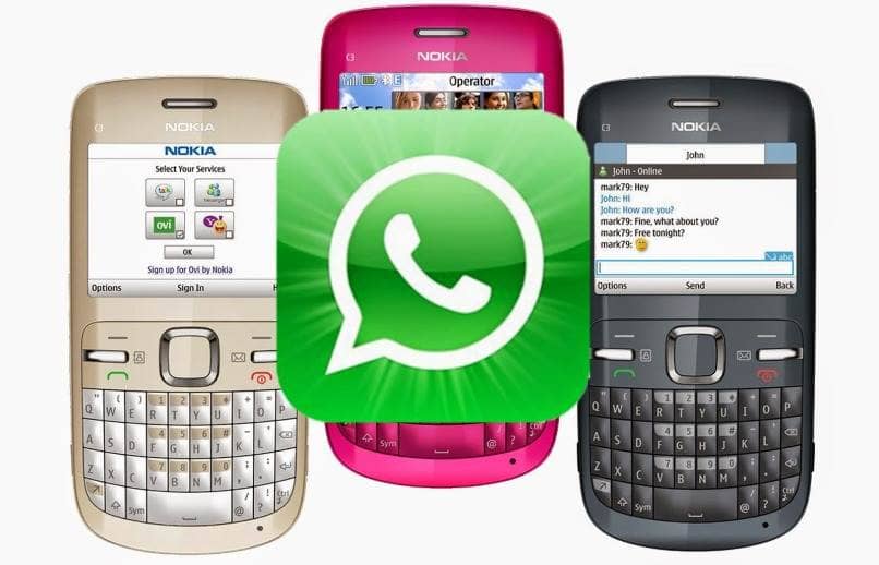 tres equipos varios colores nokia asha whatsapps