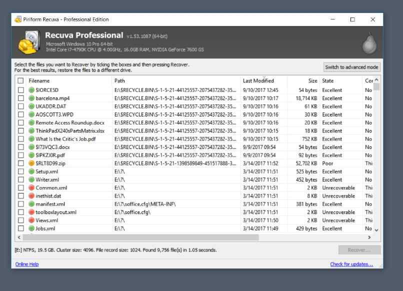 recuperar archivos aplicacion recuva