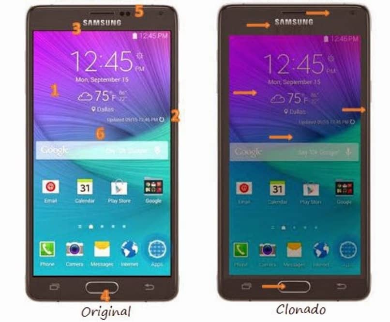 diferencias presentacion samsung galaxy clon original