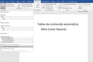 Cómo crear o hacer índices automáticos o tablas de contenido en Microsoft Word